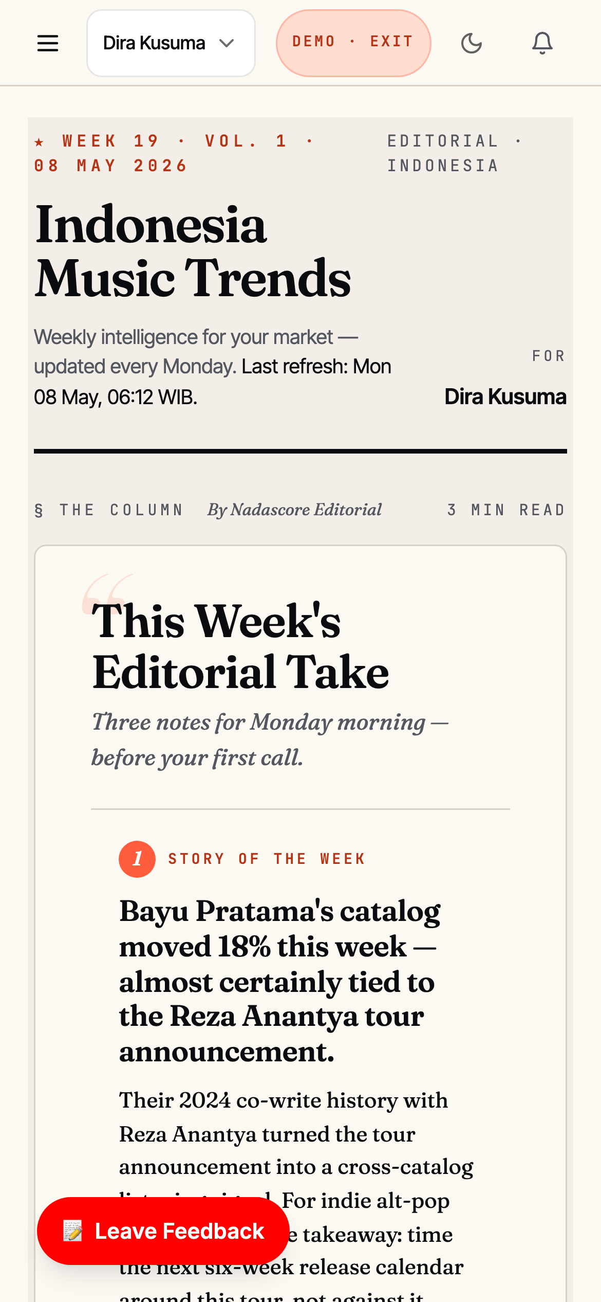 Indonesia Music Trends on mobile — the weekly editorial